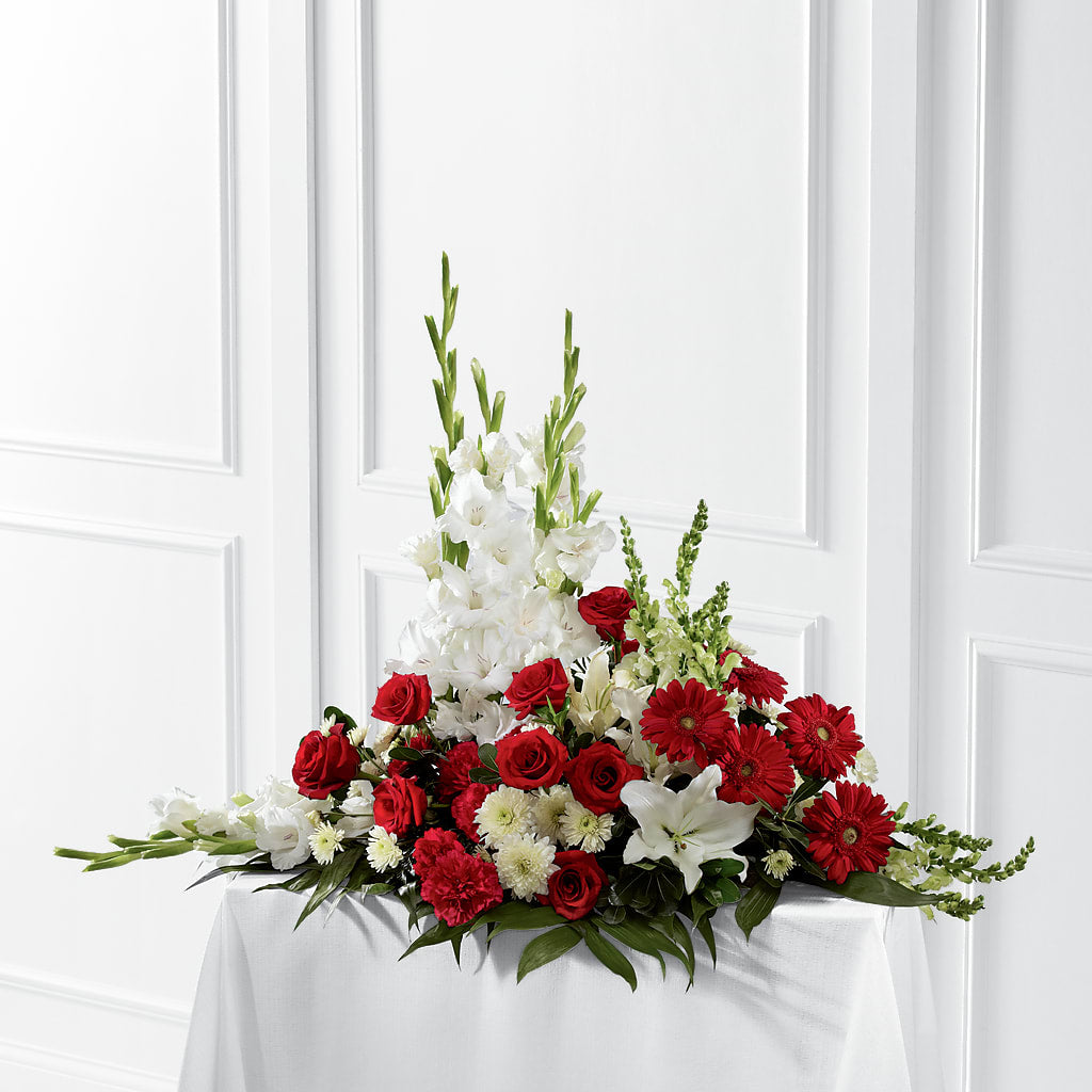 Crimson & White Arrangement – MILAM FLORAL & GREENHOUSE, Havre MT