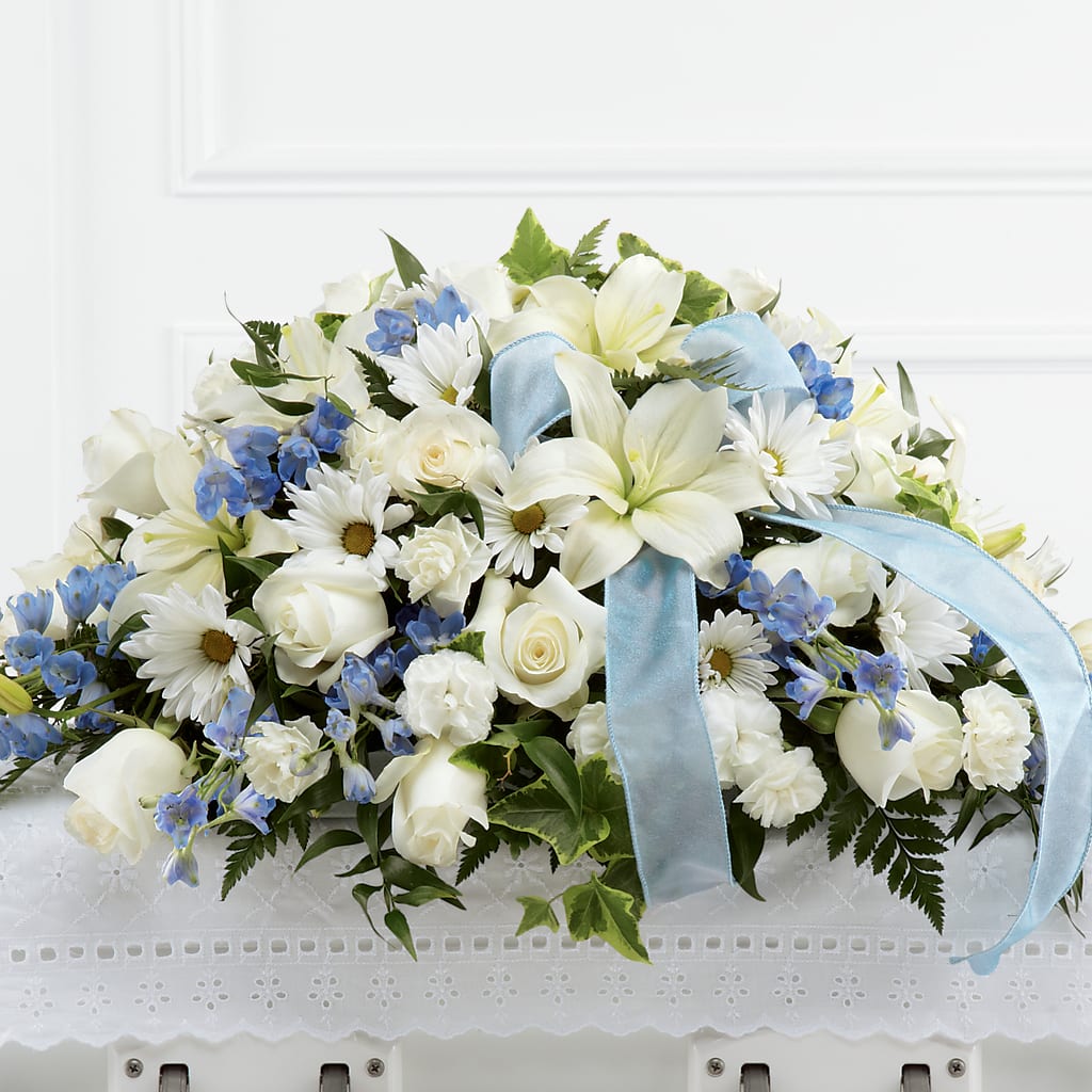 Tender Treasure Casket Spray – MILAM FLORAL & GREENHOUSE, Havre MT