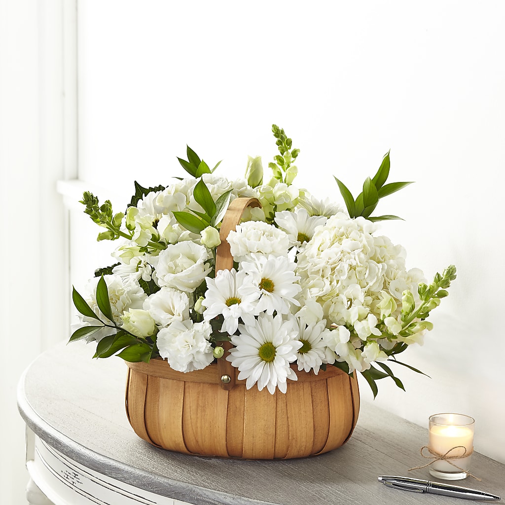 Pure Ivory Basket – MILAM FLORAL & GREENHOUSE, Havre MT