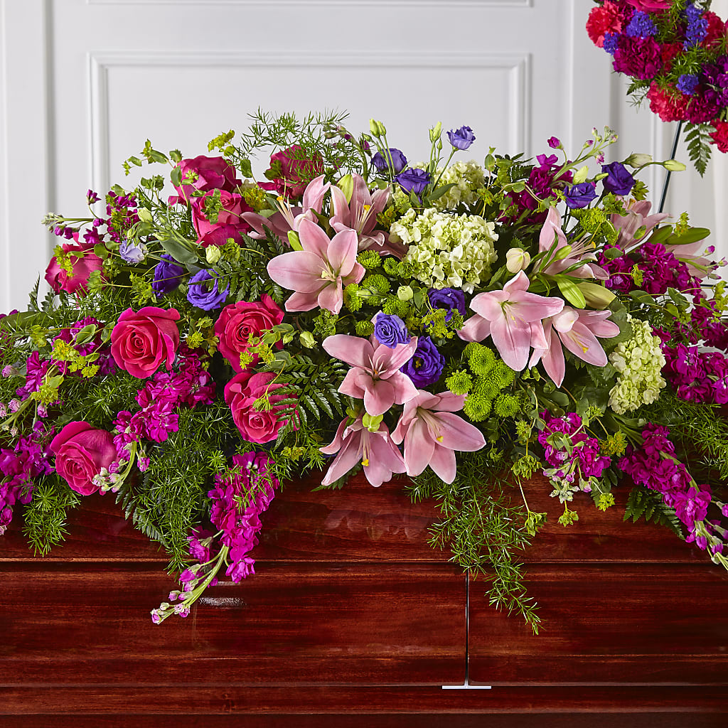 Radiant Tribute Casket Spray – MILAM FLORAL & GREENHOUSE, Havre MT