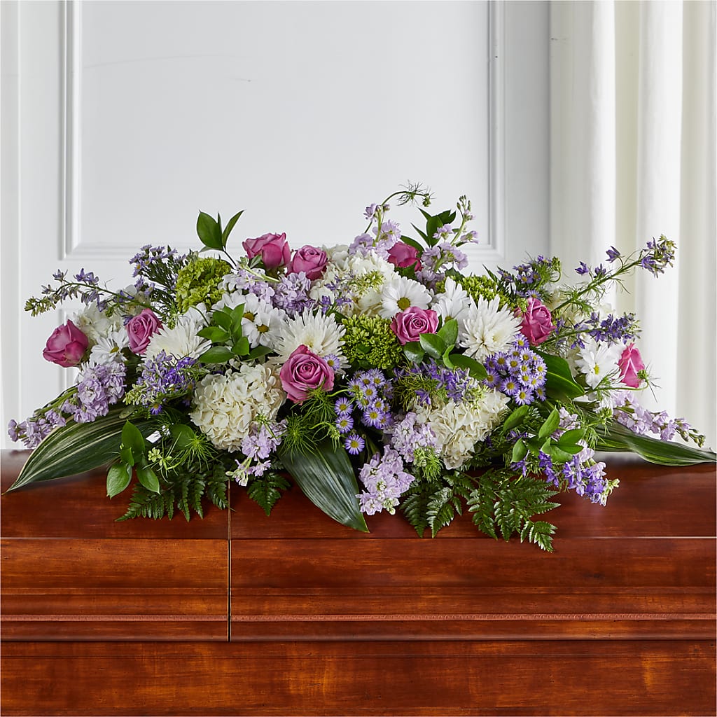 Meadows of Serenity Casket Spray – MILAM FLORAL & GREENHOUSE, Havre MT