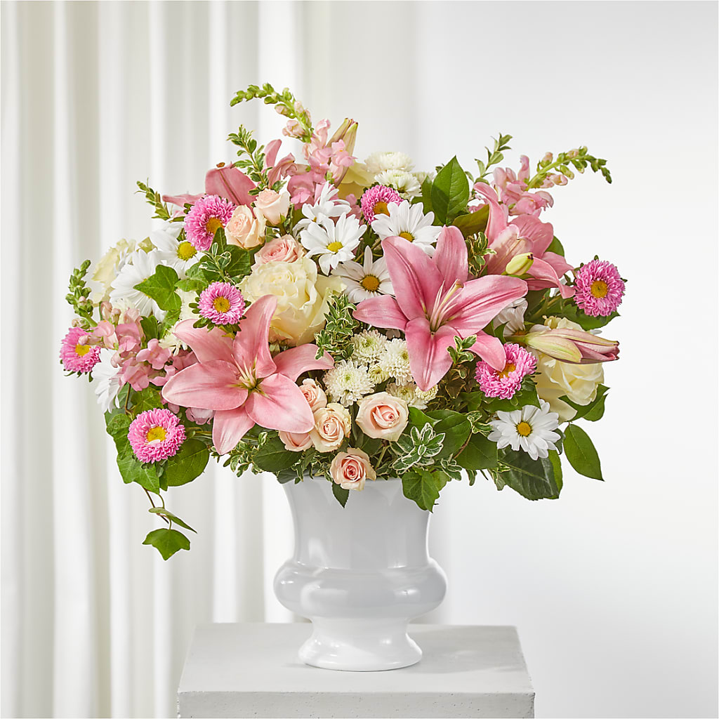 Empathetic Blooms Urn Arrangement – MILAM FLORAL & GREENHOUSE, Havre MT