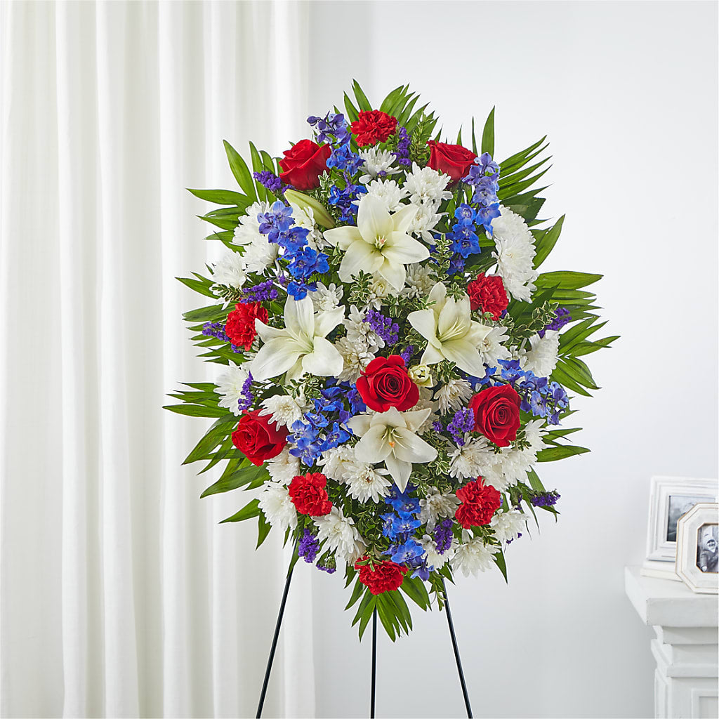 Cherished Service Standing Spray – MILAM FLORAL & GREENHOUSE, Havre MT