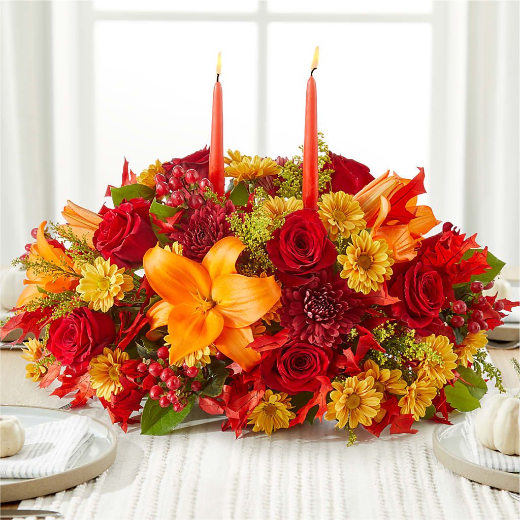 Autumn's Embrace Centerpiece – MILAM FLORAL & GREENHOUSE, Havre MT
