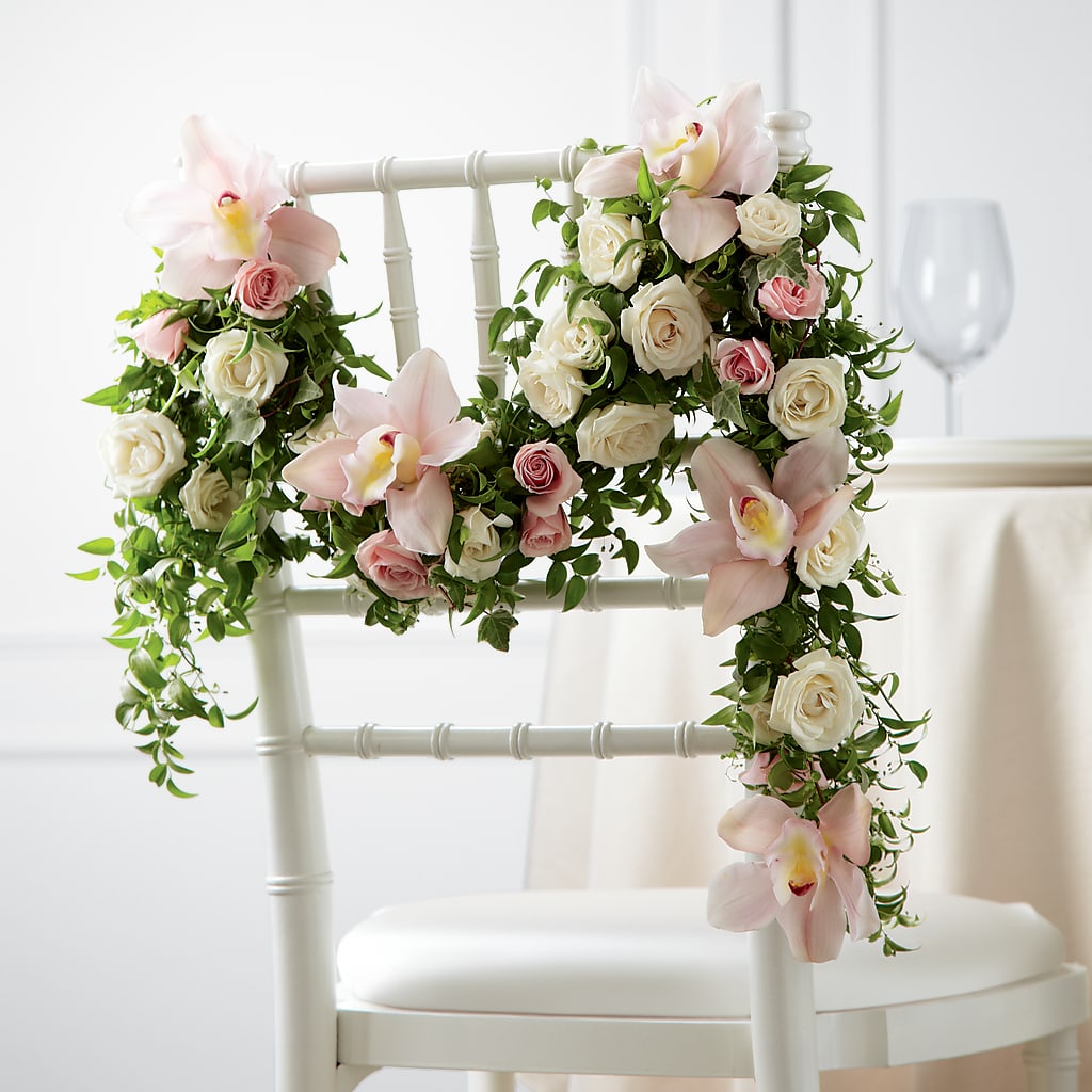 Orchid Rose Chair Décor – MILAM FLORAL & GREENHOUSE, Havre MT