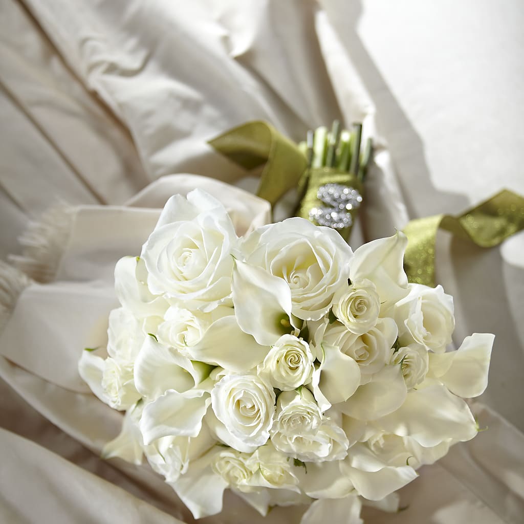 white rose calla lily bouquet Serene Highness Bouquet – white flower arrangement | Havre, MT