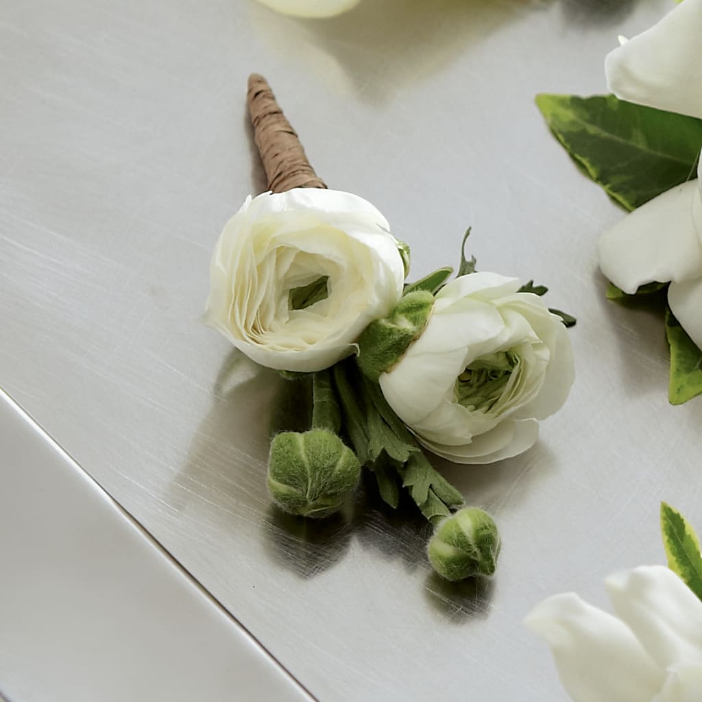 White Ranunculus Boutonniere – MILAM FLORAL & GREENHOUSE, Havre MT