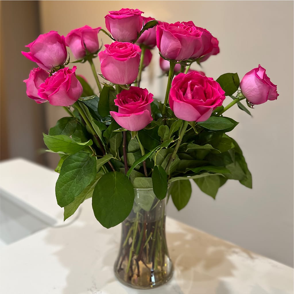 Long Stem Pink Rose Bouquet – MILAM FLORAL & GREENHOUSE, Havre MT