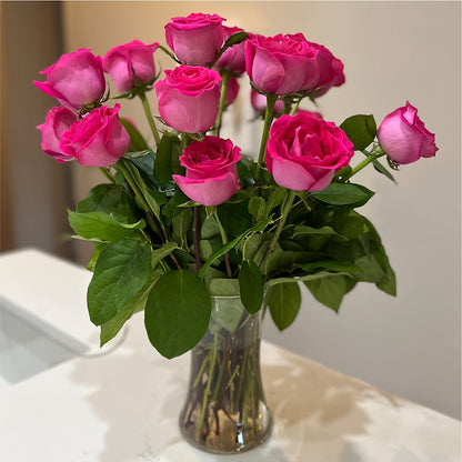 Long Stem Pink Rose Bouquet – MILAM FLORAL & GREENHOUSE, Havre MT