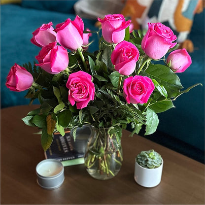 Long Stem Pink Rose Bouquet – MILAM FLORAL & GREENHOUSE, Havre MT