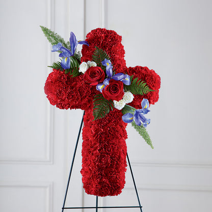 Faithful Hero Floral Cross – MILAM FLORAL & GREENHOUSE, Havre MT