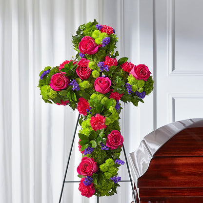 Tribute Rose Floral Cross – MILAM FLORAL & GREENHOUSE, Havre MT