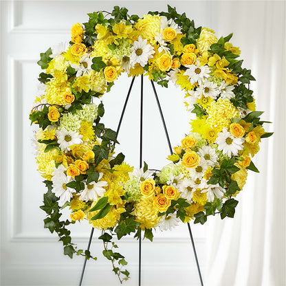 Golden Remembrance Wreath – MILAM FLORAL & GREENHOUSE, Havre MT
