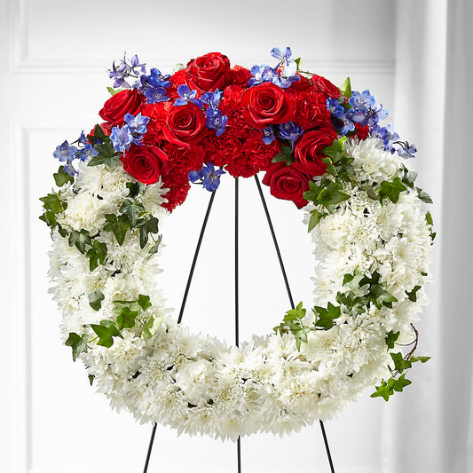 Patriotic Passion Wreath – MILAM FLORAL & GREENHOUSE, Havre MT