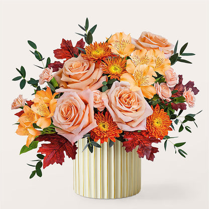 Spiced Latte Bouquet with Ivory Vase – MILAM FLORAL & GREENHOUSE, Havre MT