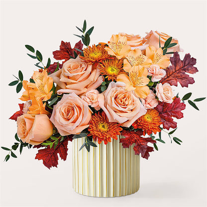 Spiced Latte Bouquet with Ivory Vase – MILAM FLORAL & GREENHOUSE, Havre MT