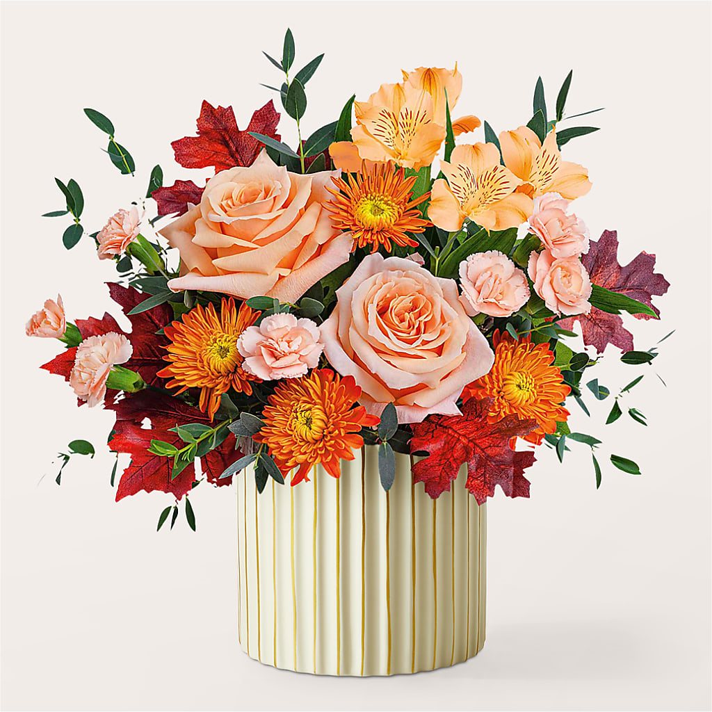 Spiced Latte Bouquet with Ivory Vase – MILAM FLORAL & GREENHOUSE, Havre MT