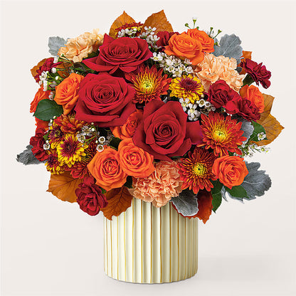 Merlot Bouquet with Ivory Vase – MILAM FLORAL & GREENHOUSE, Havre MT