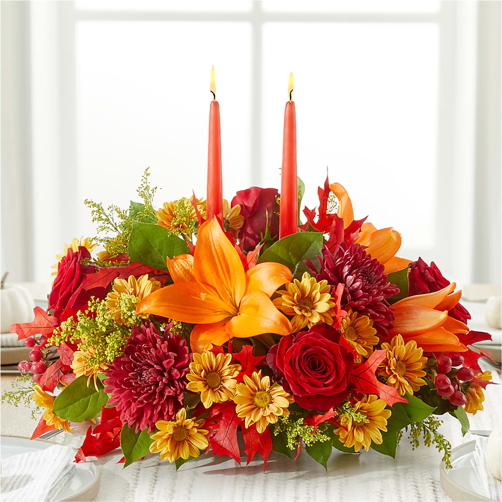 Autumn's Embrace Centerpiece – MILAM FLORAL & GREENHOUSE, Havre MT