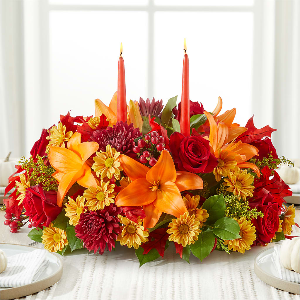 Autumn's Embrace Centerpiece – MILAM FLORAL & GREENHOUSE, Havre MT