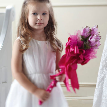 Sparkle Pink Flower Girl Bouquet – MILAM FLORAL & GREENHOUSE, Havre MT